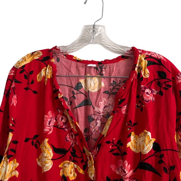 Old Navy Women's Boho Dress Size XXL Floral Bell Sleeve Elastic Waist *Spot* - Picture 4 of 11